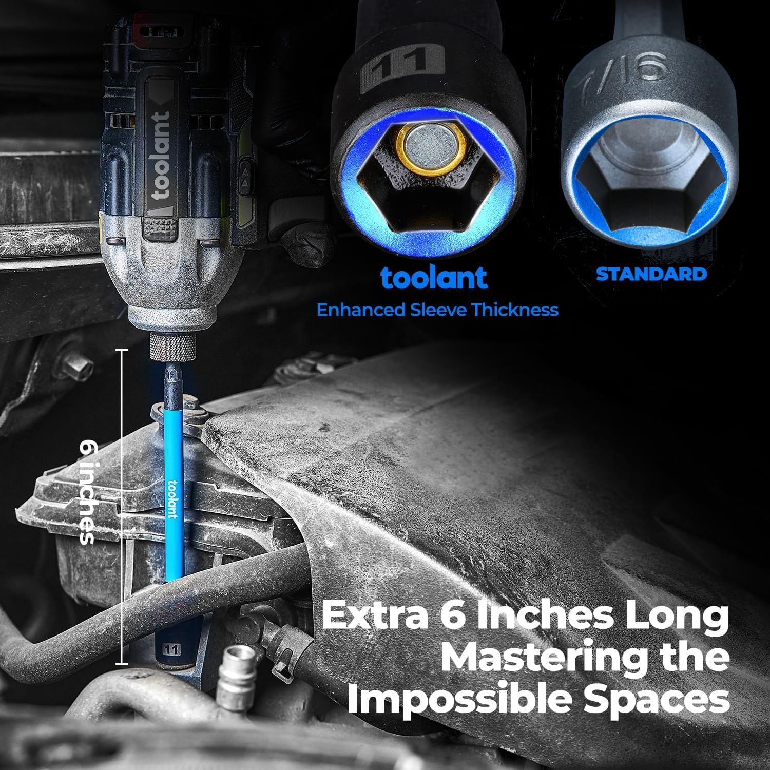 Otrifowd By toolant 21Pcs Magnetic Nut Driver Bit Set, Extra Long SAE & Metric Socket Screwdriver Set with Interchangeable Handle