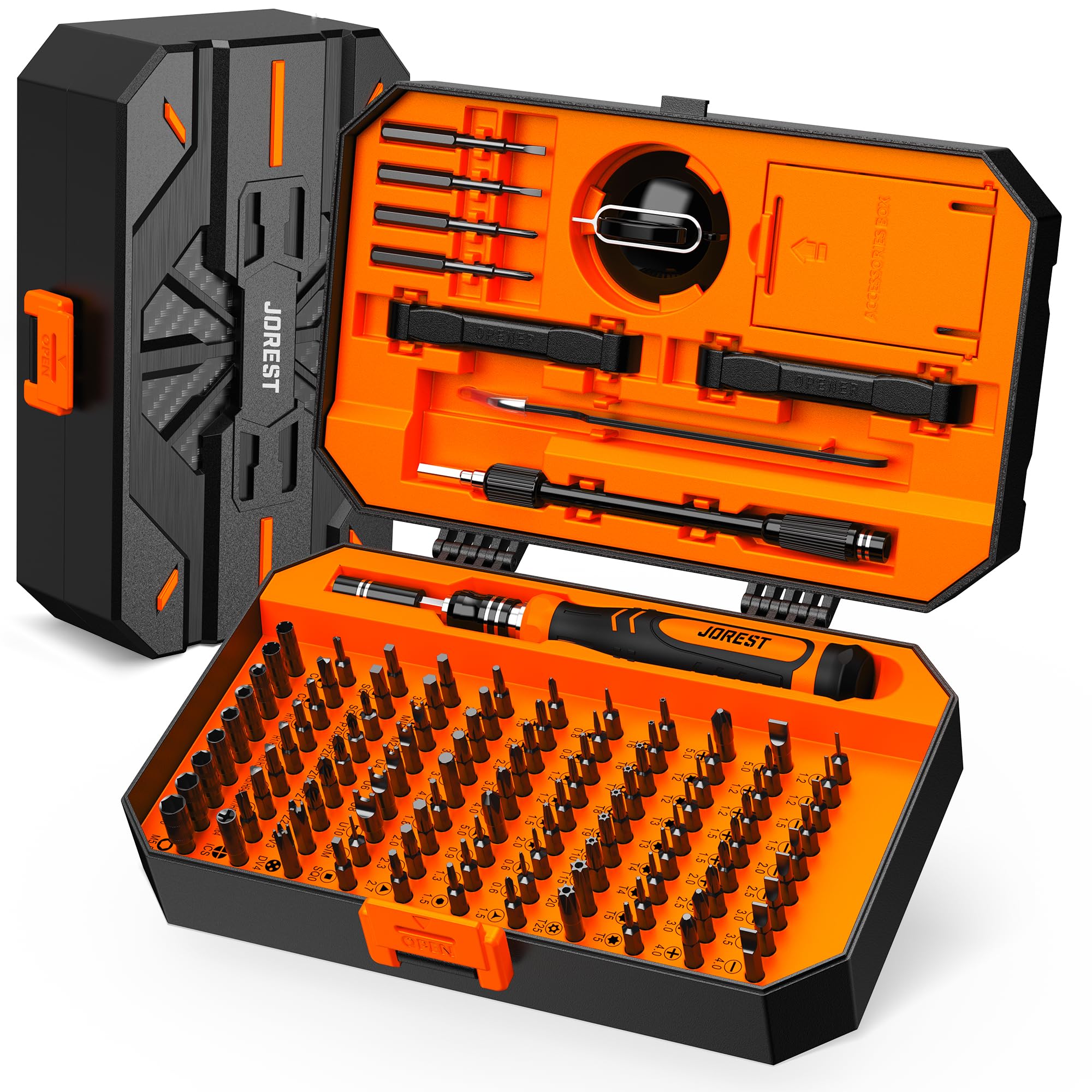JOREST 38Pcs Small Precision Screwdriver Set with Torx T5, T6, Y00, Mini Repair Tool Kit for Macbook, Computer, Laptop, iPhone, PS4 PS5, Xbox, Switch, Eyeglasses, Watch, Ring Doorbell, Electronic, etc
