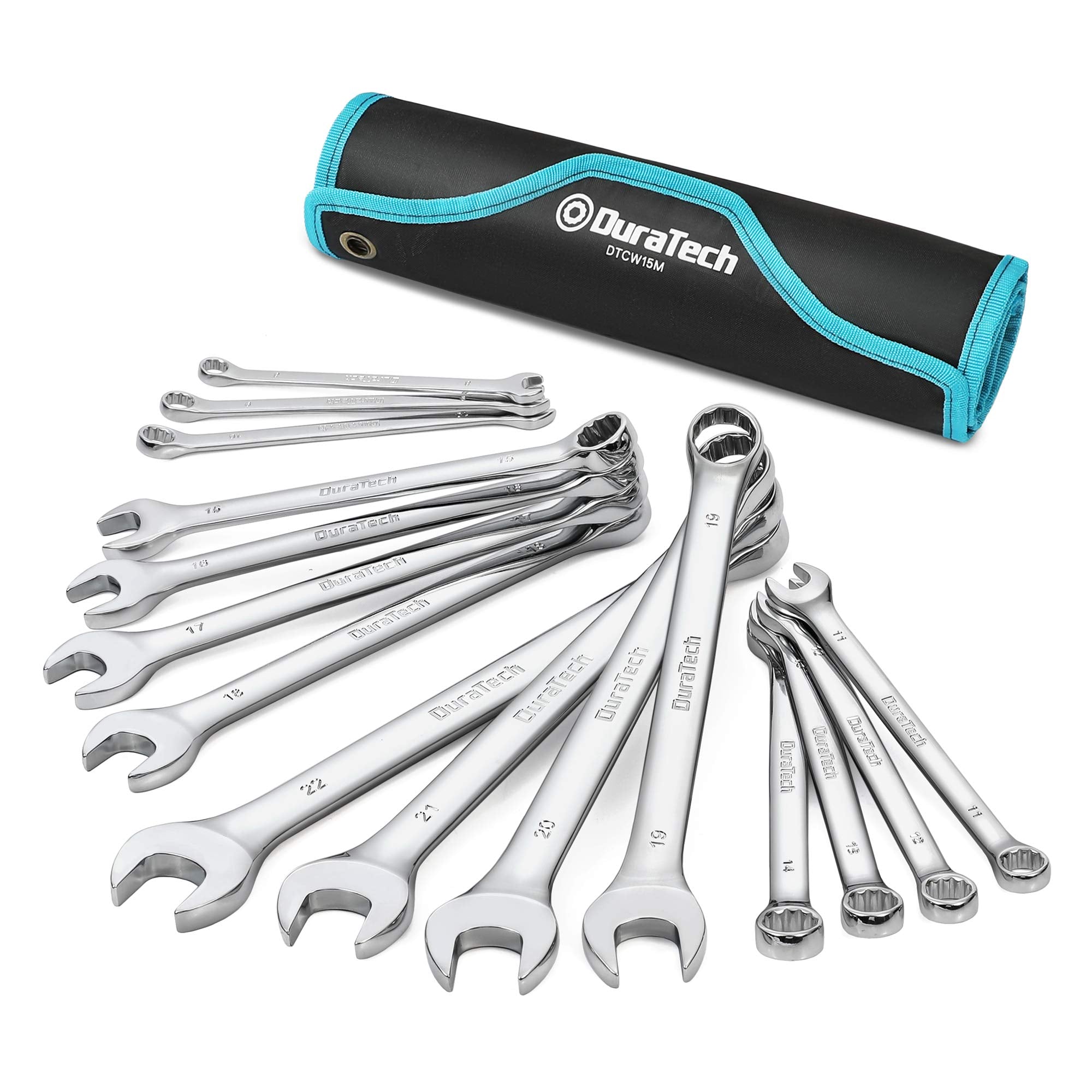 DURATECH Combination Wrench Set, 11-Piece, Single, Metric, SAE