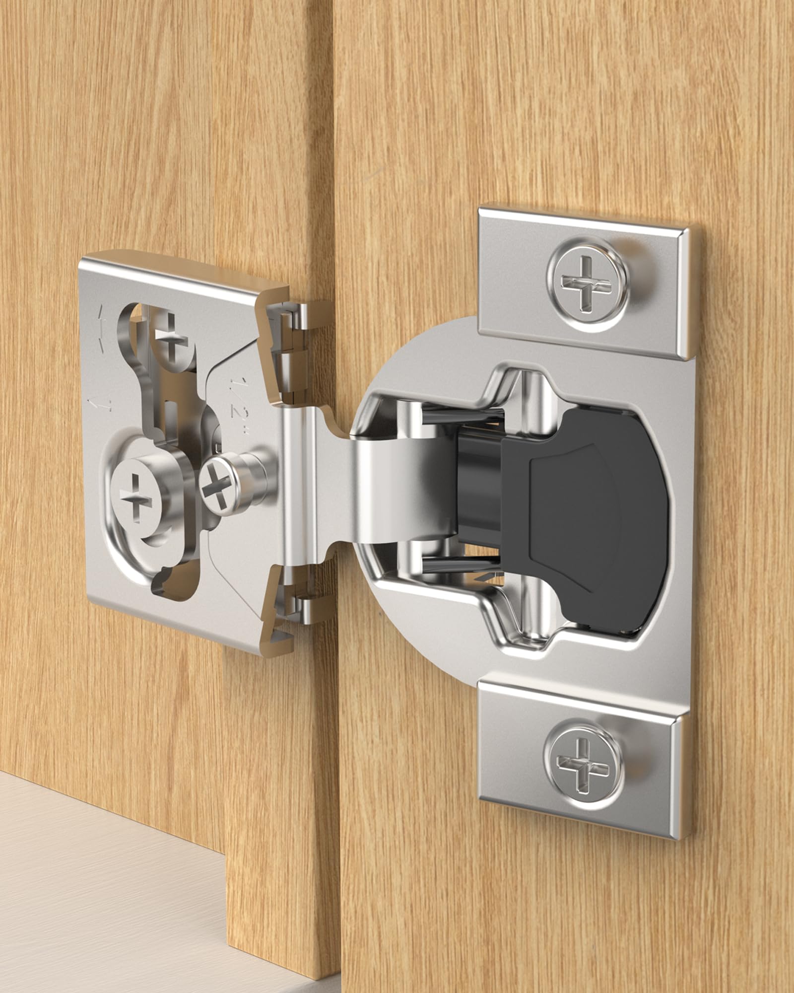 Onemake Face Frame Soft Close Cabinet Hinges, 105° Concealed Hinge, Smooth Slow Self Closing, 3D Adjustable, Hidden Hardware Replacement for Kitchen, Wardrobe, Cupboard Door