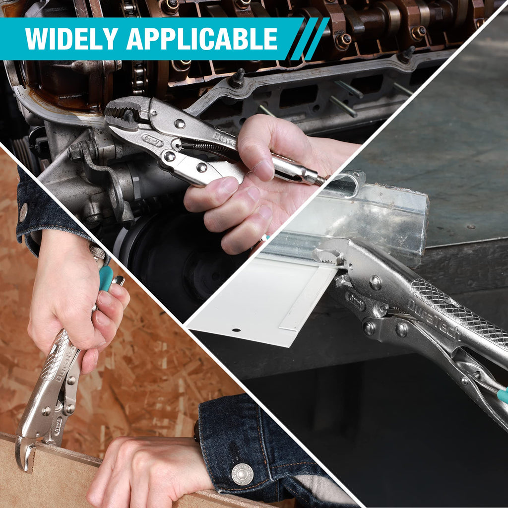 DURATECH Locking Pliers with Wire Cutter, Fit for Clamping Twisting Welding