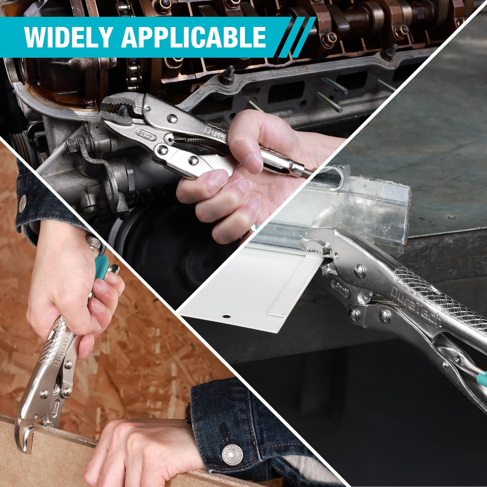 DURATECH Locking Pliers with Wire Cutter, Fit for Clamping Twisting Welding