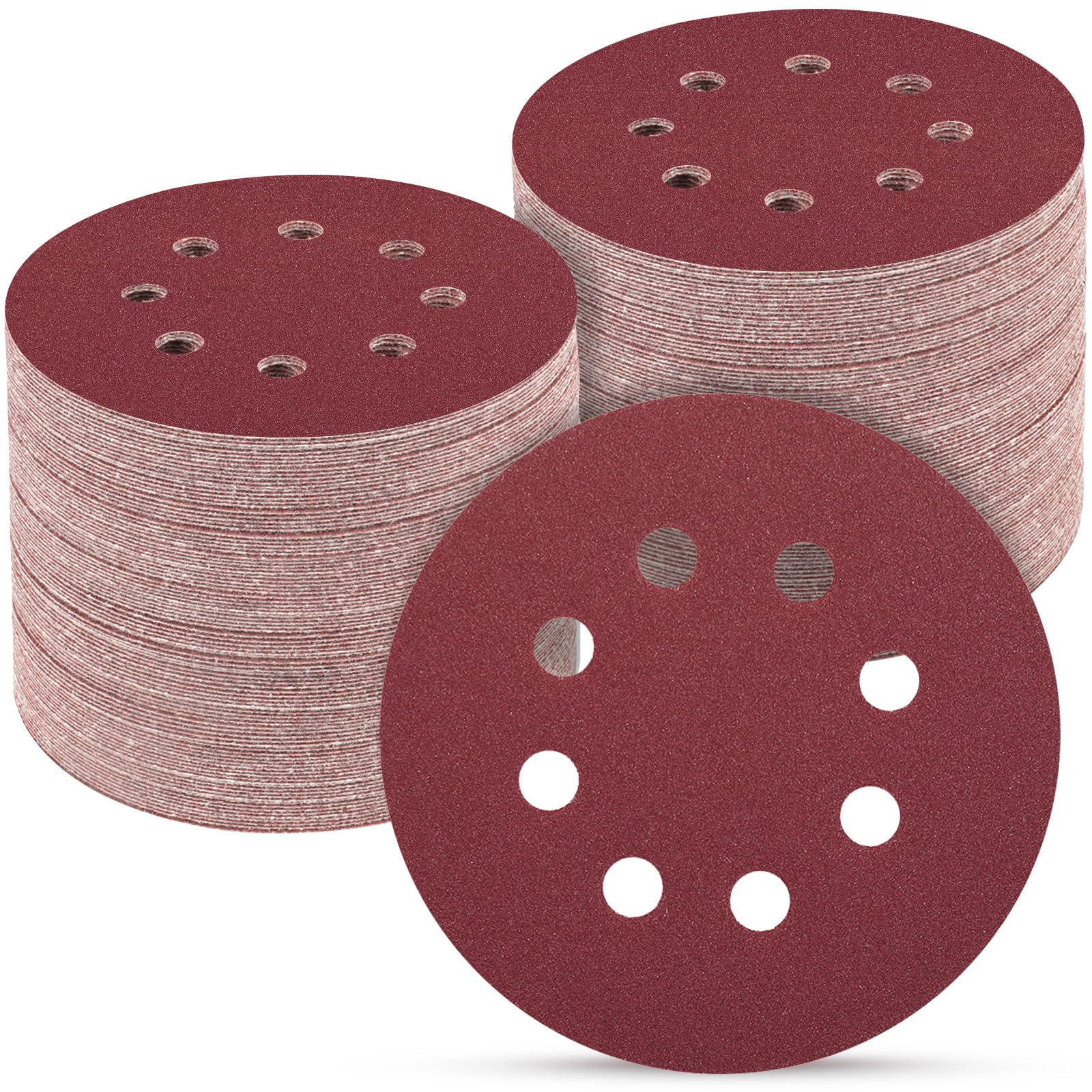 POTUINOM 5 Inch 8 Hole Sanding Discs