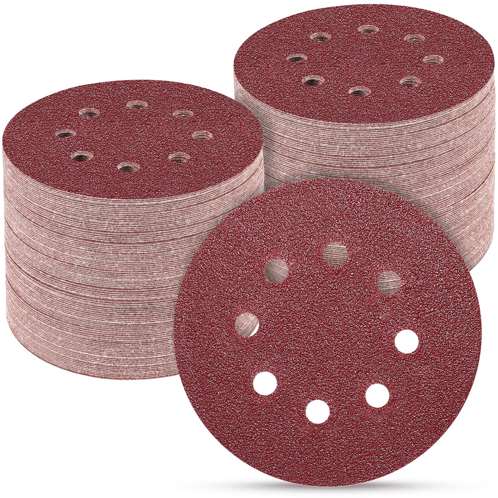 POTUINOM 5 Inch 8 Hole Sanding Discs