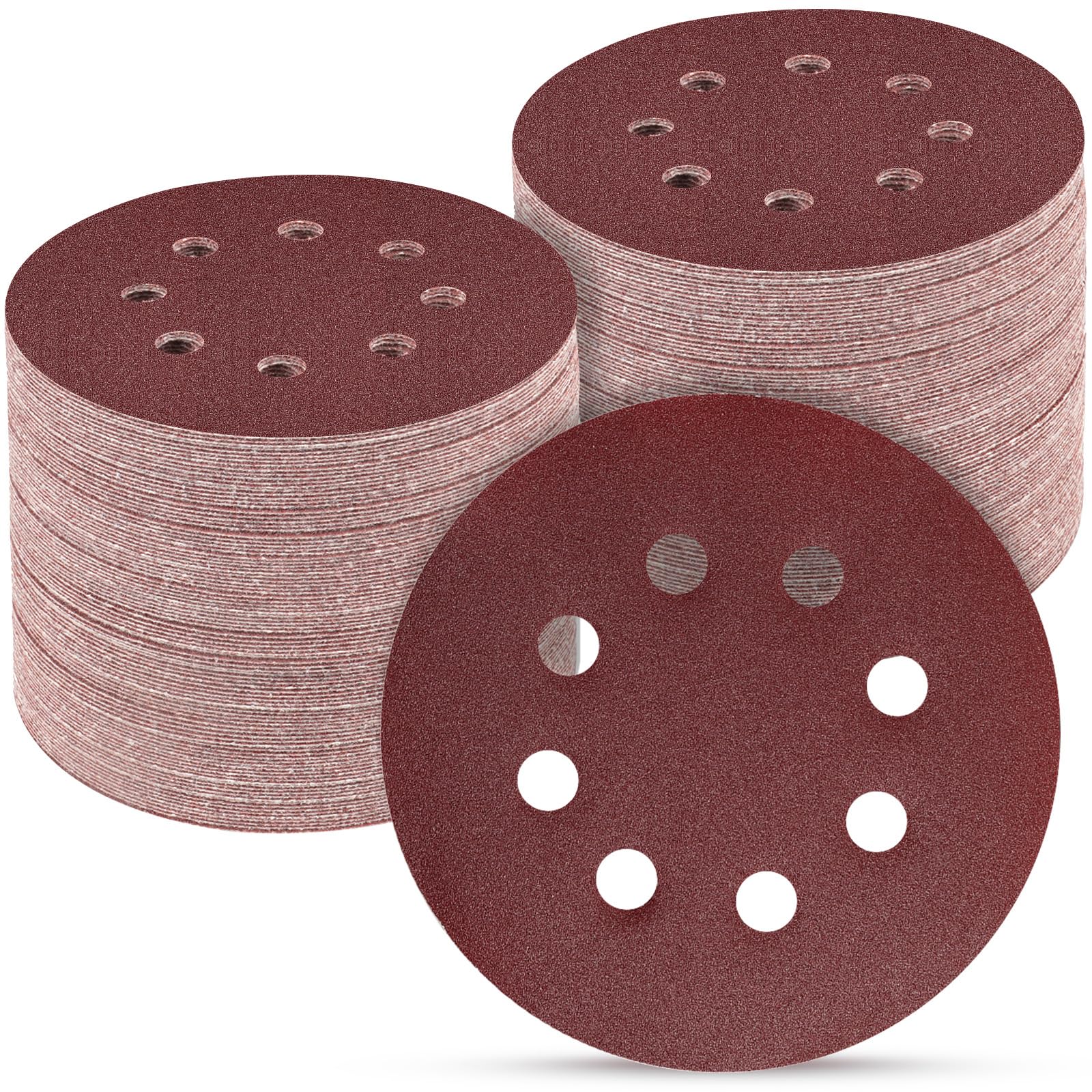 POTUINOM 5 Inch 8 Hole Sanding Discs