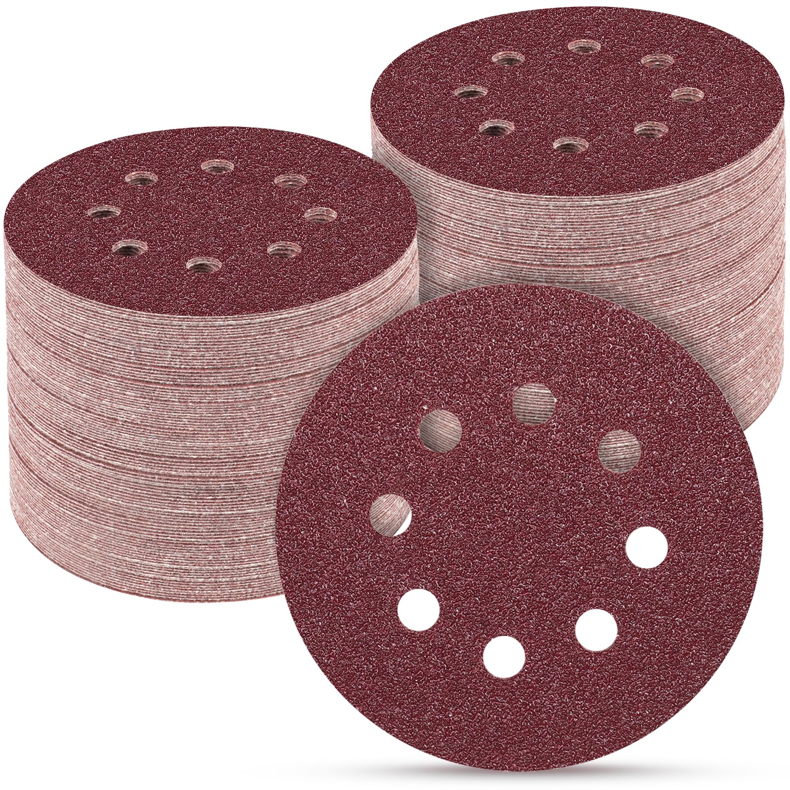 POTUINOM 5 Inch 8 Hole Sanding Discs