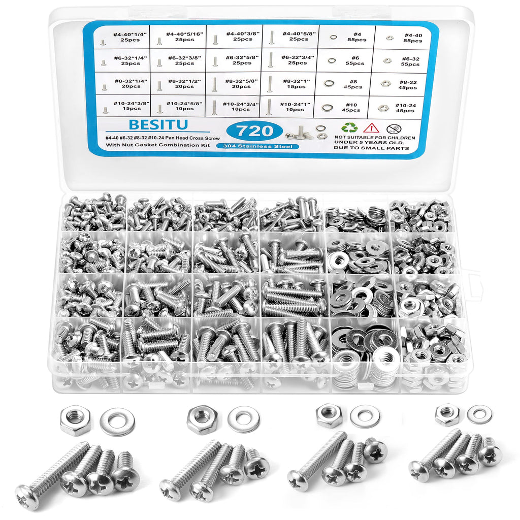 Machine Screws Assortment Kit Nuts and Bolts Washers Screws Set