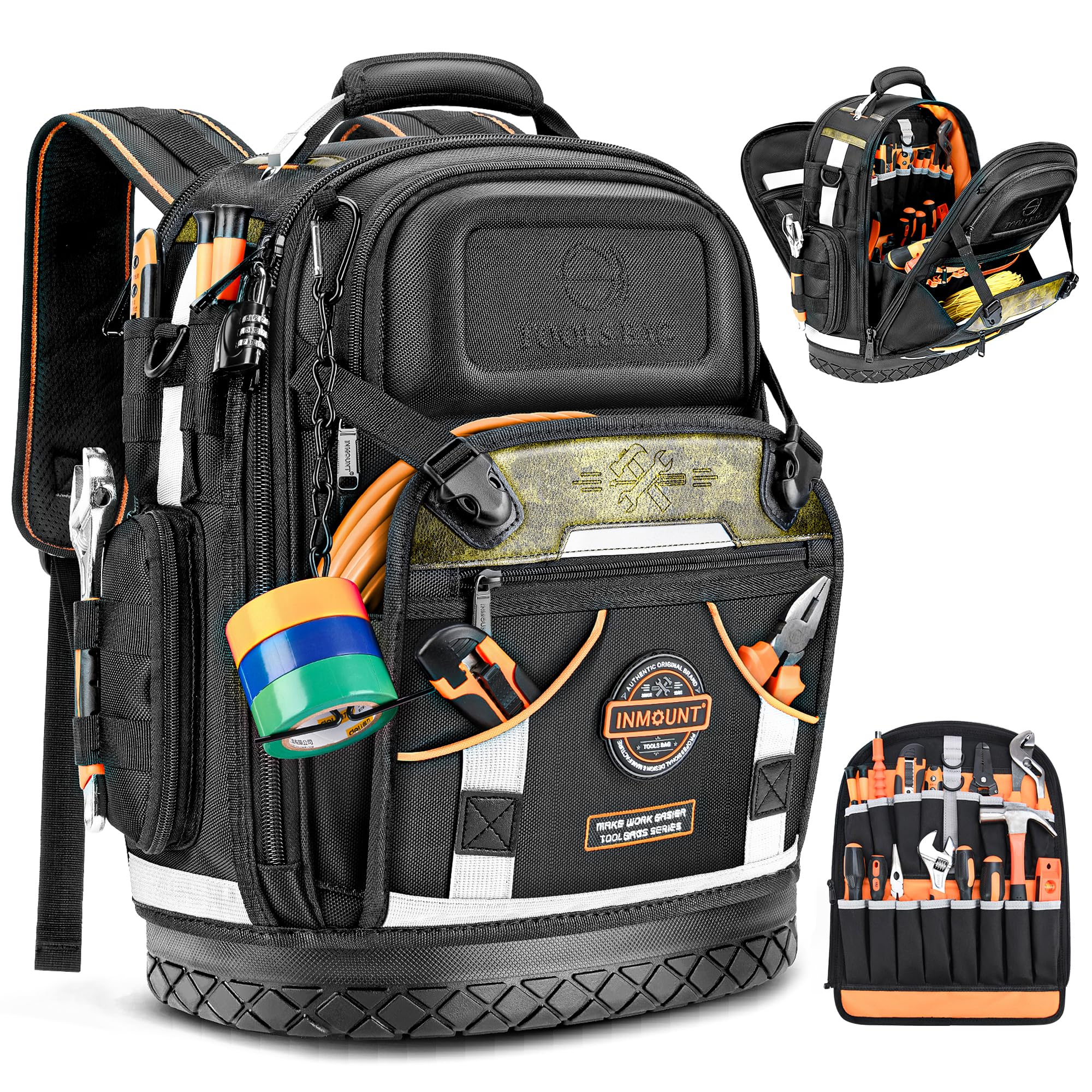 Tool Backpack Bag, Electrician Tool Bag 78-Pockets & Loops Tools Bag HVAC Tool Bags for Men, Heavy Duty Storage Construction tools Backpack