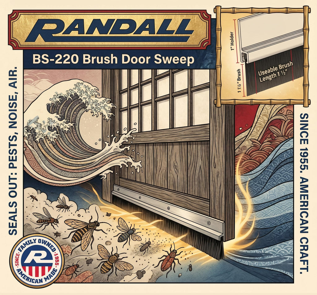 Aluminum & Brush Door Sweep | 36-Inch Length | Weatherproofing Solution for Gaps Up to 1 1/2" | Durable USA-Made Door Sweep Seal | Dust, Debris, and Draft Protection