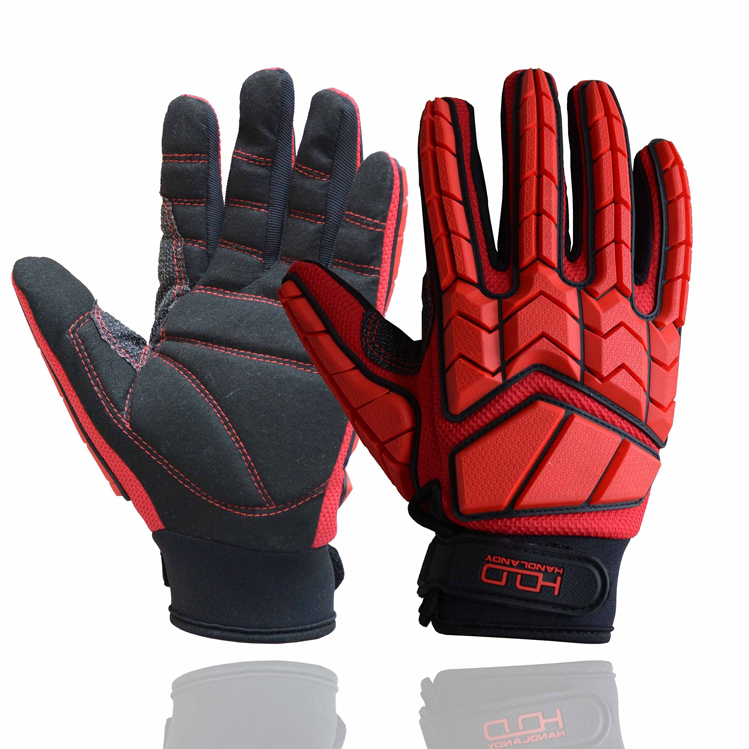 HANDLANDY Anti Vibration Gloves, SBR Padding, TPR Protector, Mechanic Work Gloves