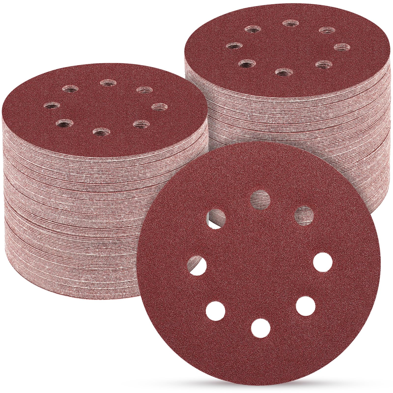 POTUINOM 5 Inch 8 Hole Sanding Discs