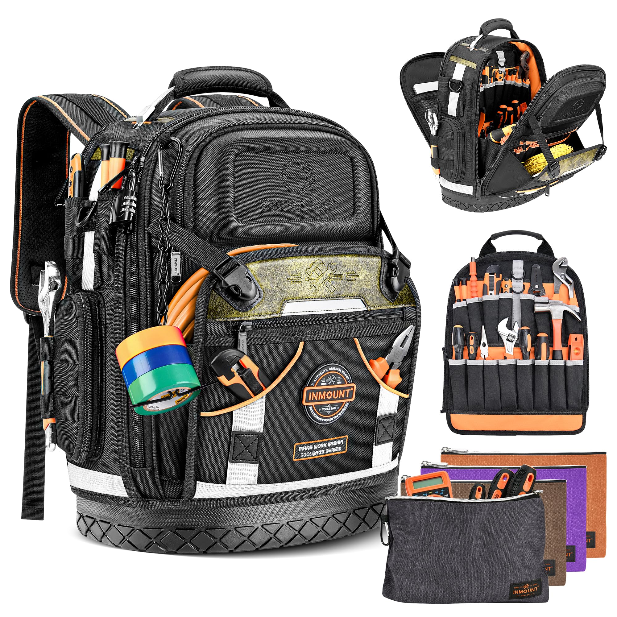 78-Pocket Heavy-Duty Electrician & HVAC Tool Backpack
