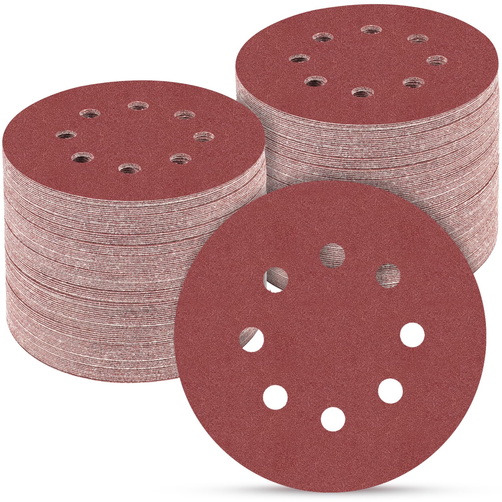 POTUINOM 5 Inch 8 Hole Sanding Discs