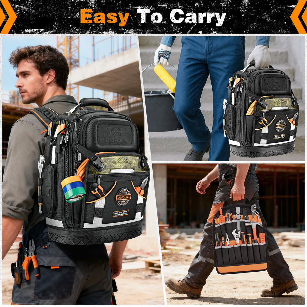 Tool Backpack Bag, Electrician Tool Bag 78-Pockets & Loops Tools Bag HVAC Tool Bags for Men, Heavy Duty Storage Construction tools Backpack